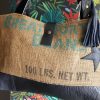 Sac cabas Mr Speedy en toile de jute recyclée ( vieux sac des année 50) et en cuir noir – Image 4