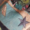 Sac cabas Mr Speedy en toile de jute recyclée ( vieux sac des année 50) et en cuir noir – Image 5
