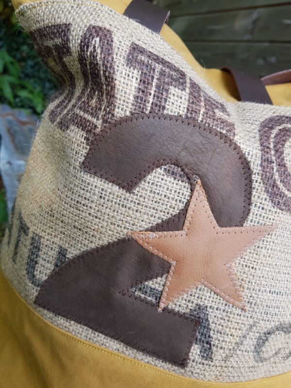 Sac Ralph Gauthier en toile de jute recyclée et en toile épaisse moutarde – Image 6