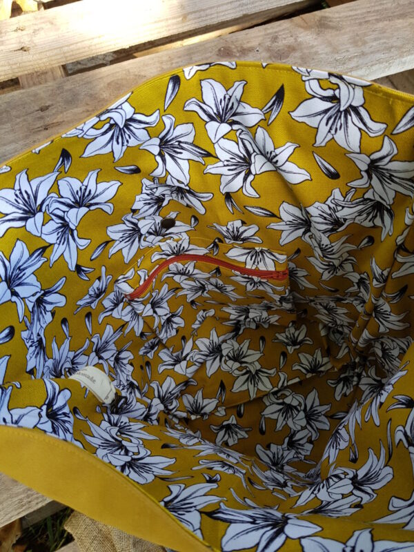 Sac Ralph Gauthier en toile de jute recyclée et en toile épaisse moutarde – Image 9