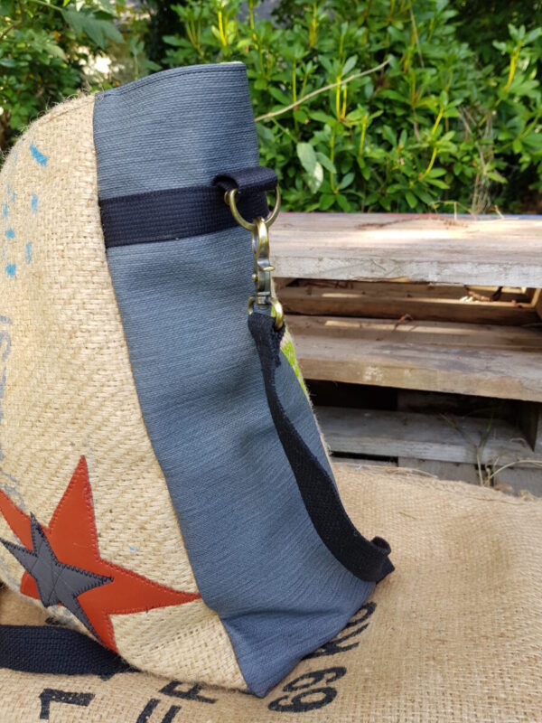 Sac cabas bandoulière Parsi en toile de jute recyclée à motif multicolore – Image 6