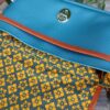 iouni sac bandoulière en simili cuir bleu et en coton enduit lucioles – Image 5