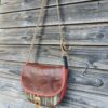 Sac arrondi Fix en simili cuir rouille et en cuir marron clair – Image 3