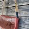 Sac arrondi Fix en simili cuir rouille et en cuir marron clair – Image 5