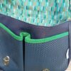 Sac besace bandoulière Samuel Fallentin en simili cuir marine et en coton enduit fleurs fond vert – Image 7