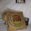 Coussin Jejeeh en toile de jute et en velours rouge – Image 2
