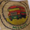 Coussin Jejeeh en toile de jute et en velours rouge – Image 3