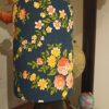 Petit abat jour cylindrique tissu vintage fleuri bleu – Image 4