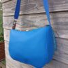 Sac besace bandoulière Samuel Fallentin en simili cuir bleu roi et tissu vintage – Image 5
