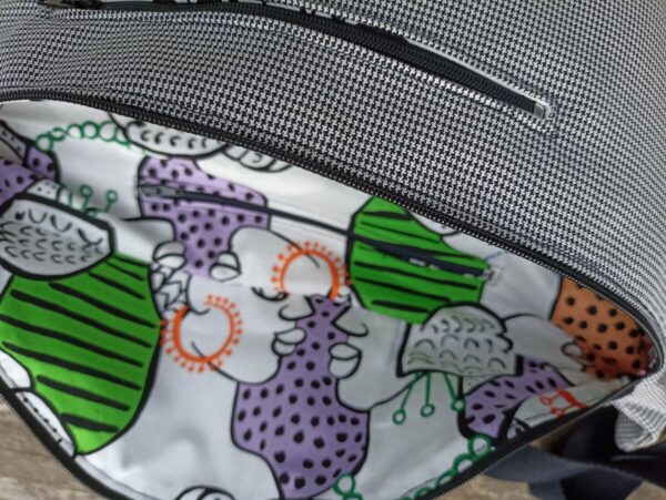 Sac banane XXL pied de poule noir et blanc – Image 5