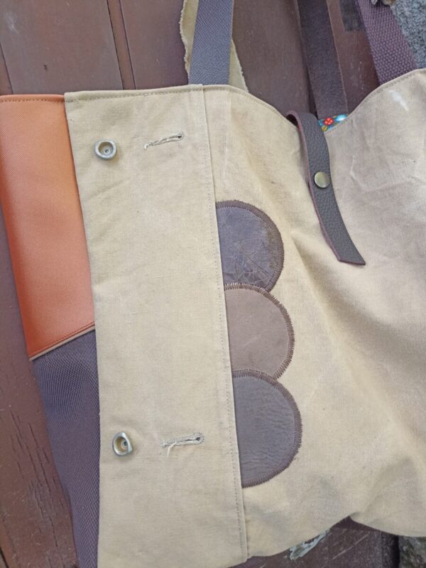 Sac cabas 80 jours en toile ancienne et toile de jute – Image 6