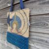 Sac cabas Stuart en toile de jute recyclée et simili cuir bleu – Image 3