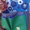 Sac besace bandoulière Samuel Fallentin en simili cuir marine et en coton enduit fleuri multicolore – Image 6