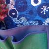 Sac besace bandoulière Samuel Fallentin en simili cuir marine et en coton enduit fleuri multicolore – Image 7