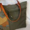 Sac cabas Mr Speedy en toile militaire recyclée et cuir camel – Image 4