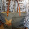 Sac cabas Mr Speedy en toile militaire recyclée et cuir camel – Image 9
