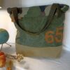 Sac cabas Decimus tissu militaire et toile beige – Image 5