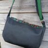 Sac besace bandoulière Samuel Fallentin en simili cuir noir et en coton enduit perroquets – Image 7