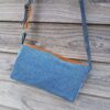 Kiouni sac bandoulière en jean et cuir camel foncé – Image 5