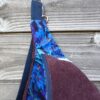 Sac banane en velours violet et fleurs bleues – Image 2