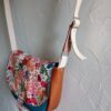 Sac fix en simili cuir rouille et en coton enduit jardin fleuri – Image 3