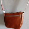 Sac fix en simili cuir rouille et en coton enduit jardin fleuri – Image 4