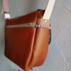 Sac fix en simili cuir rouille et en coton enduit jardin fleuri – Image 5