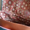 Sac fix en simili cuir rouille et en coton enduit jardin fleuri – Image 7