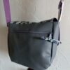 Sac fix en simili cuir gris antracite et en coton enduit fleurs de lotus – Image 4