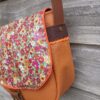 Sac fix en simili cuir rouille et coton enduit fleurs d'automne – Image 3