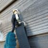 Banane petit modèle en velours tri colore noir rouille et bleu canard – Image 3