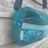 Sac Henrietta en velours bleu canard et floral – Image 4