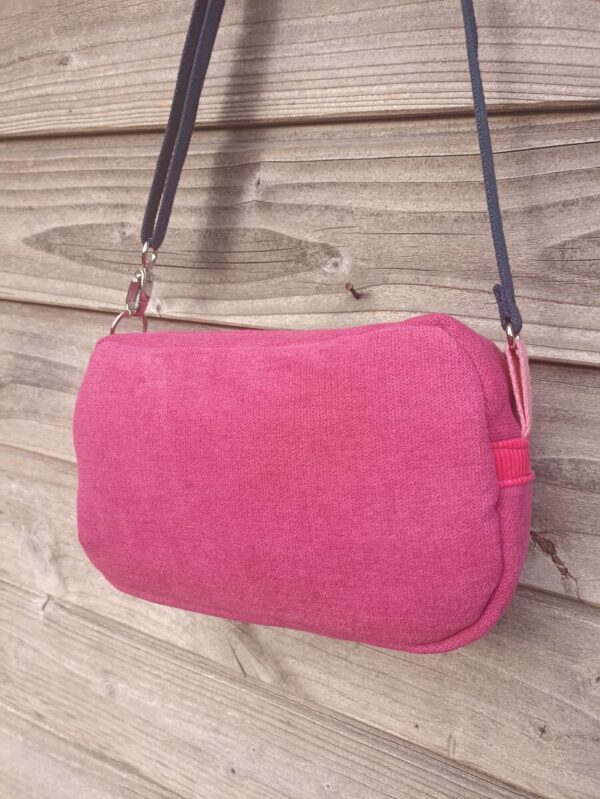Sac Henrietta en velours ras rose et en coton enduit fleuri – Image 6