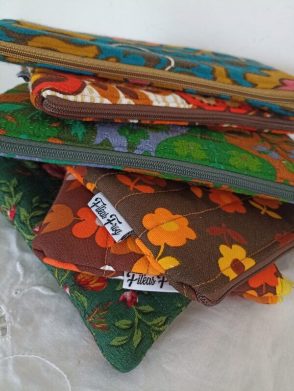 Pochette matelassée tissu vintage