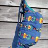 Banane matelassée petit modèle coton bleu fleurs style vintage – Image 6