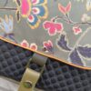 Sac fix en simili cuir kaki et coton enduit kaki fleuri – Image 2