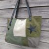 Sac cabas Mr Speedy en toile militaire recyclée et cuir noir – Image 10