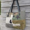 Sac cabas Mr Speedy en toile militaire recyclée et cuir noir – Image 2