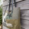 Sac cabas Mr Speedy en toile militaire recyclée et cuir noir – Image 6