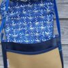 Sac fix en simili cuir marine et coton enduit fleurs bleues – Image 7