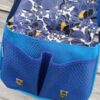 Sac bandoulière Fallentin en simili cuir et coton enduit fleurs bleues – Image 5