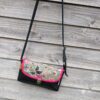Kiouni sac en simili cuir noir et en coton enduit kaki floral – Image 2
