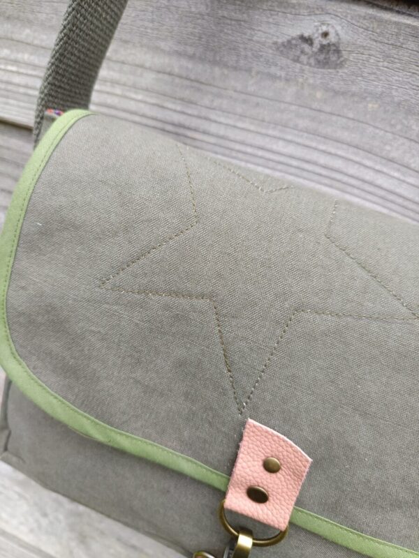 Sac Verne en toile militaire kaki – Image 3