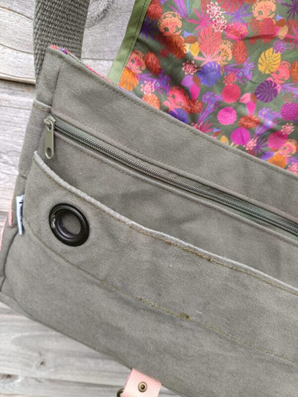 Sac Verne en toile militaire kaki – Image 9