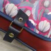 Sac Verne en simili cuir marine et coton enduit fushia – Image 2