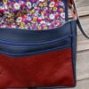 Sac Verne en simili cuir marine et coton enduit fushia – Image 6