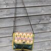 Sac bandoulière Petit Sullivan en simili cuir moutarde et coton enduit geométrique – Image 2